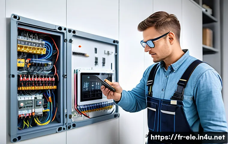 전기기사와 전기 설비 관리 도구 - **Prompt 1: "A skilled male electrician, wearing clean, professional work overalls and safety glasse...